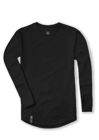 Longsleeve curved hem black shirt from Ten10 apparel