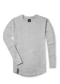 Grey colored long sleeve extended drop cut shirt from Ten out of Ten apparel