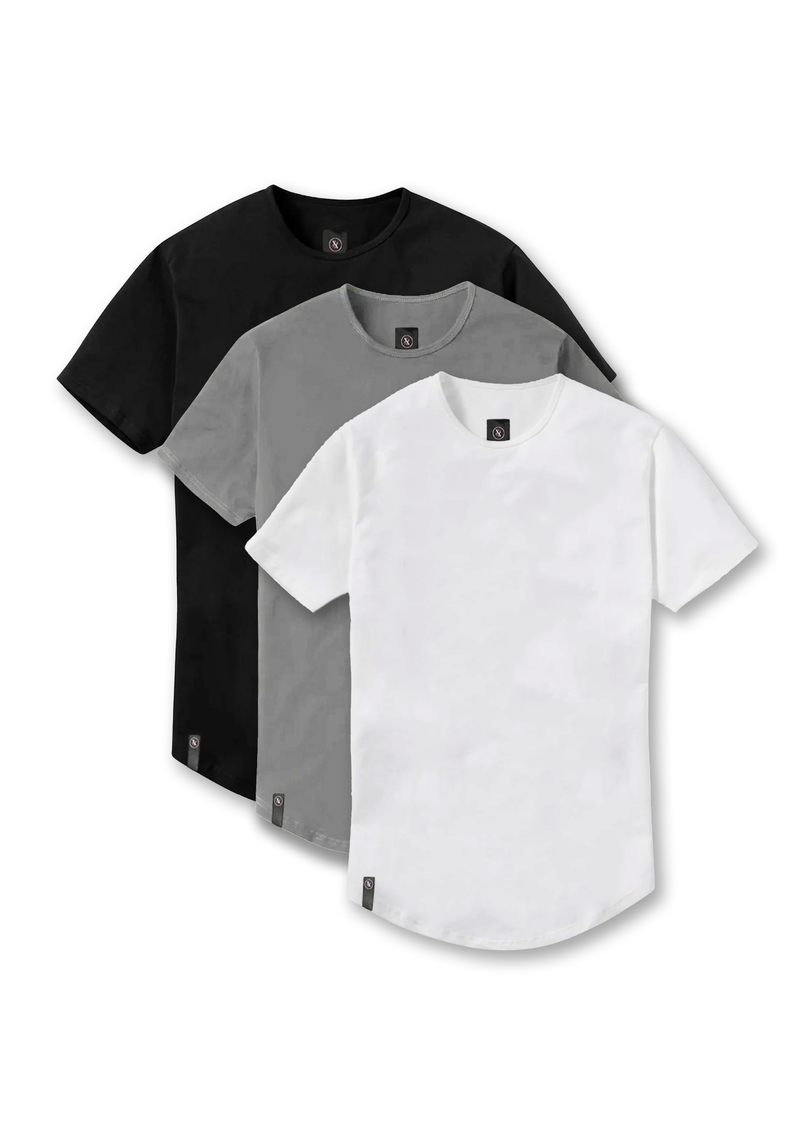 Curved Hem tee 3 pack custom bundle. Bundle and save