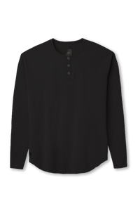 Men's Long sleeve black henley tee for men from Ten/10 apparel