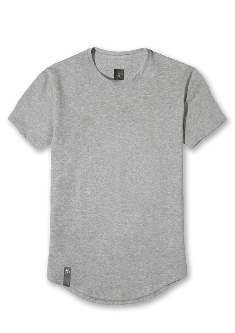 heather grey mens short sleeve curved hem tee from ten10 apparel