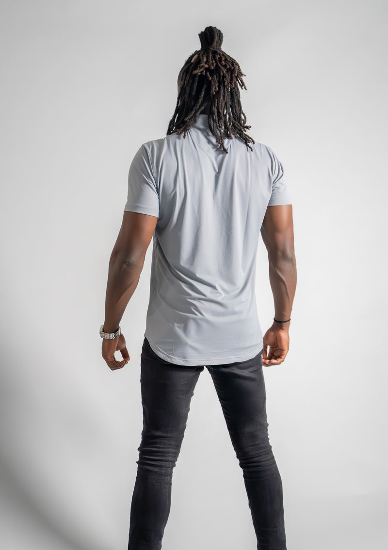 back view of men's granite ares polo from ten 10 apparel