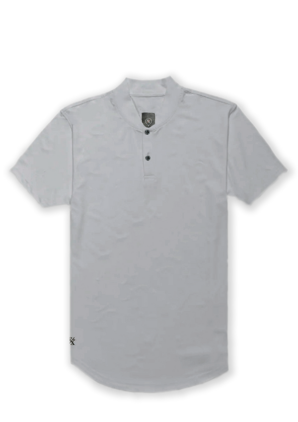 Granite grey ares mock neck polo product picture fro ten10 apparel