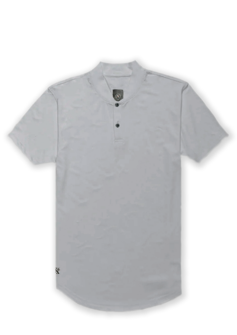 Granite grey ares mock neck polo product picture fro ten10 apparel