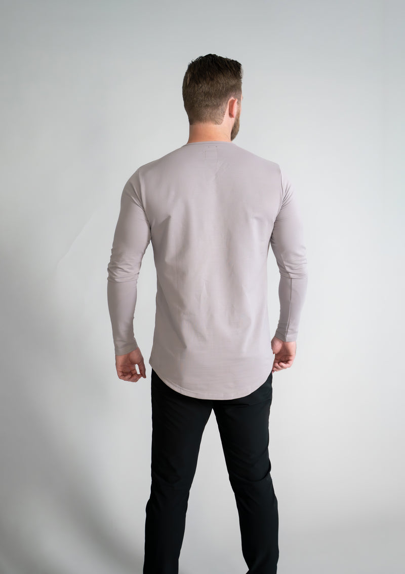 L/S Henley Curved Hem VX