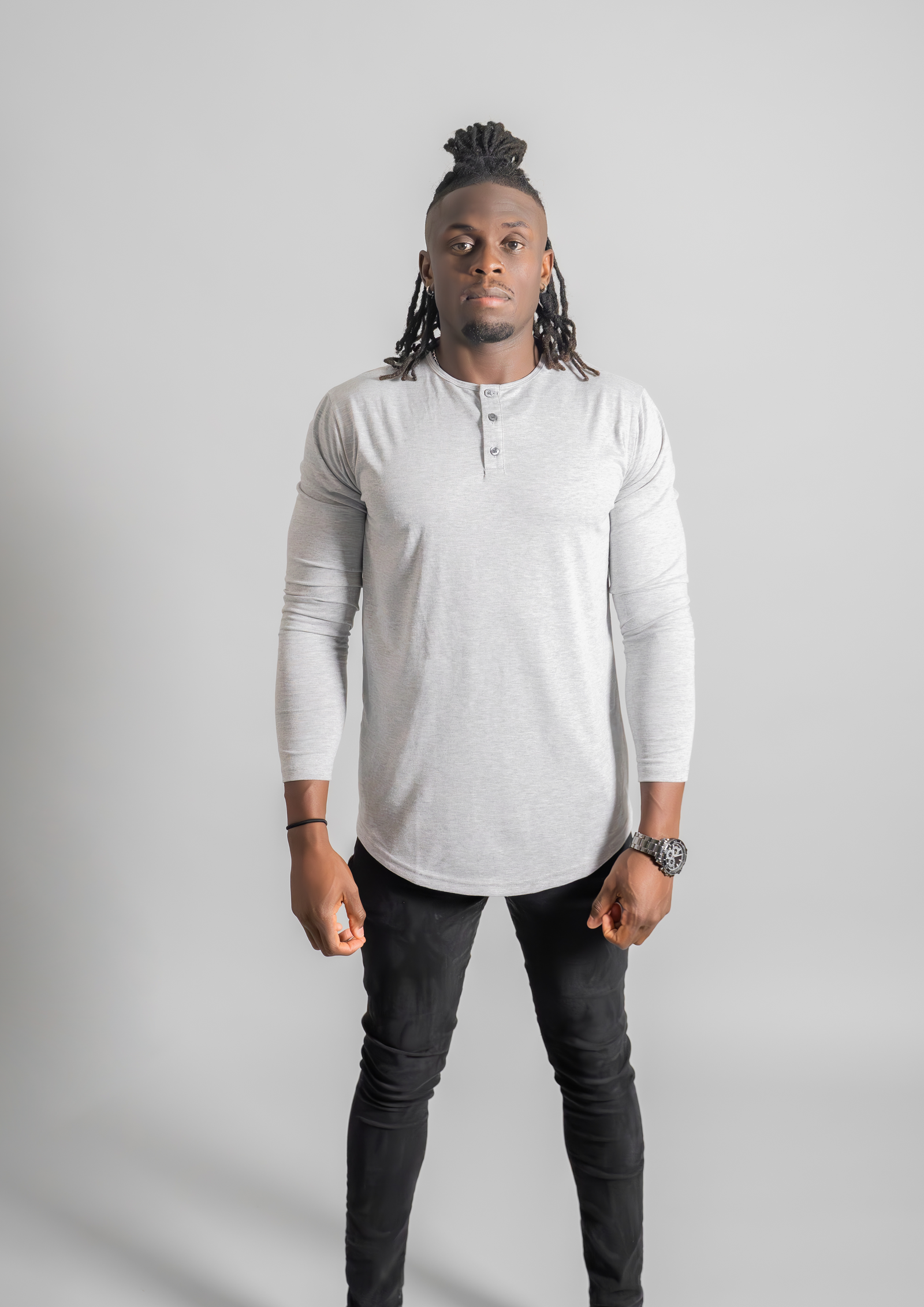 ☆ ☆ Henley Neck Slim Fit T-Shirt Henley Shirts for Men Slim Fit Long Sleeve Button Neck T