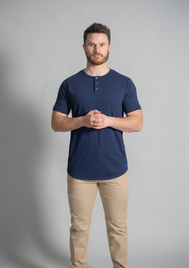 Henley Curved Hem
