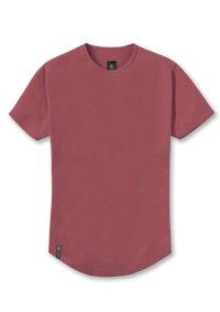 Rosewood colored extended curved hem mens shirt from Ten out of Ten Apparel.