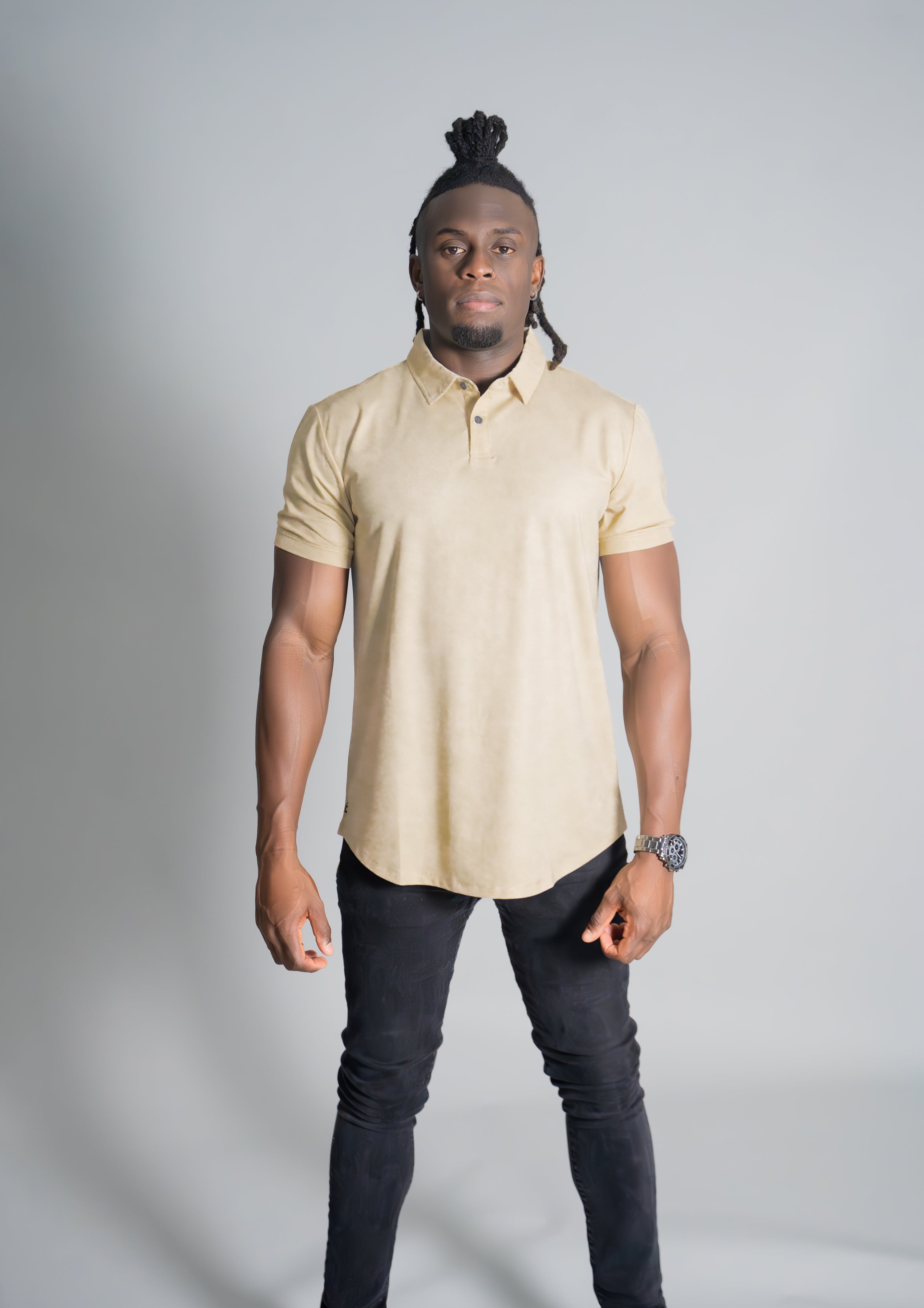 Men's Stratus Sandstone Curved Hem Polo | Ten out of 10 Apparel – Ten ...