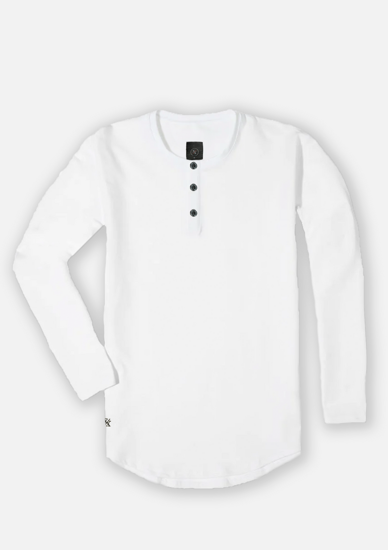 Men's long sleeve white henley product picture from Ten10 Apparel