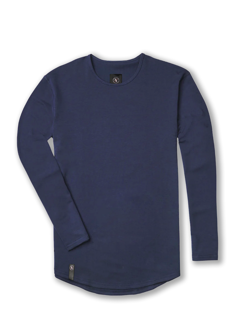 Navy Longsleeve crew neck shirt product picture from Ten/10 apparel