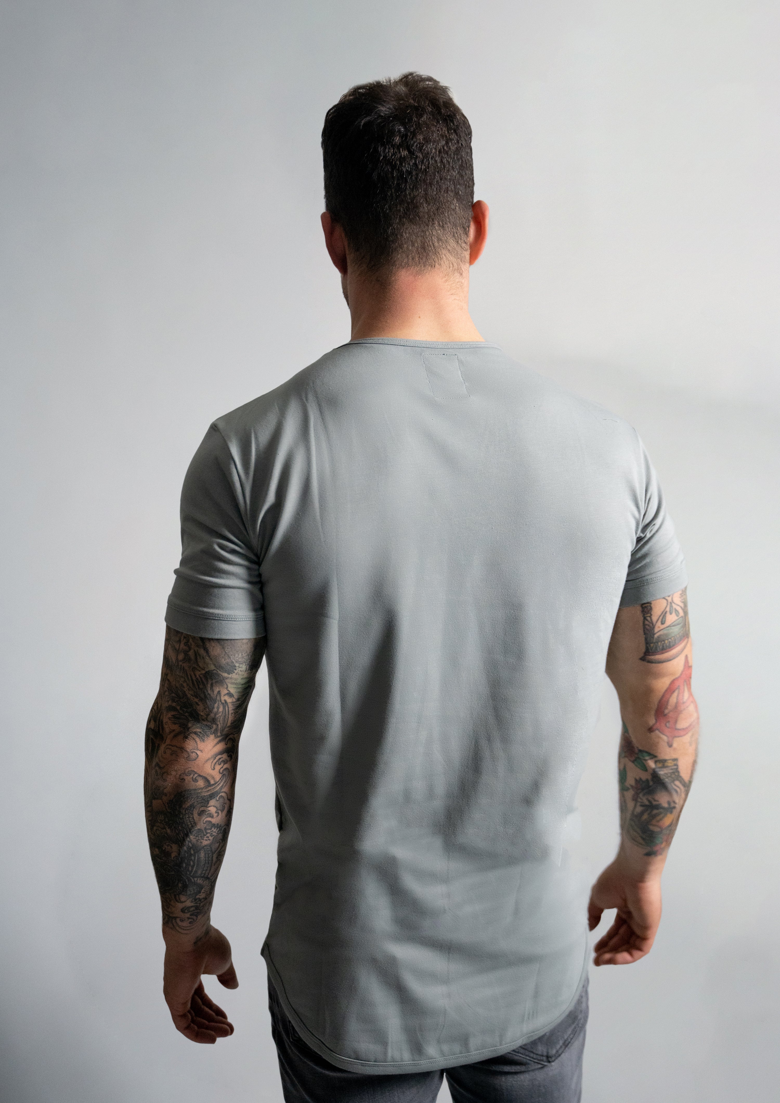 Gray Crew Shirt | Men's Curved Hem T-Shirt | Ten 10 Apparel – Ten/10 ...