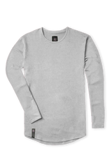 Grey colored long sleeve extended drop cut shirt from Ten out of Ten apparel