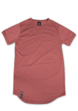 Rosewood colored extended curved hem mens shirt from Ten out of Ten Apparel.